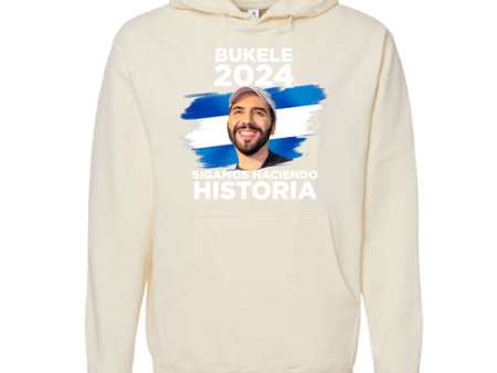 Nayib Bukele President 2024 Reelection Beige Hoodie El Salvador - Unisex Online