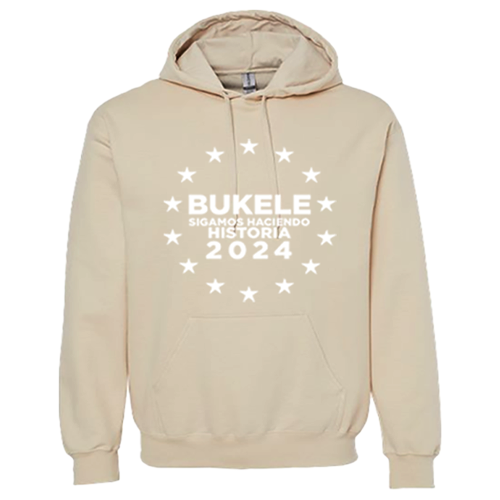 Nayib Bukele 2024 Reelection Beige Hoodie El Salvador - Unisex Online Hot Sale