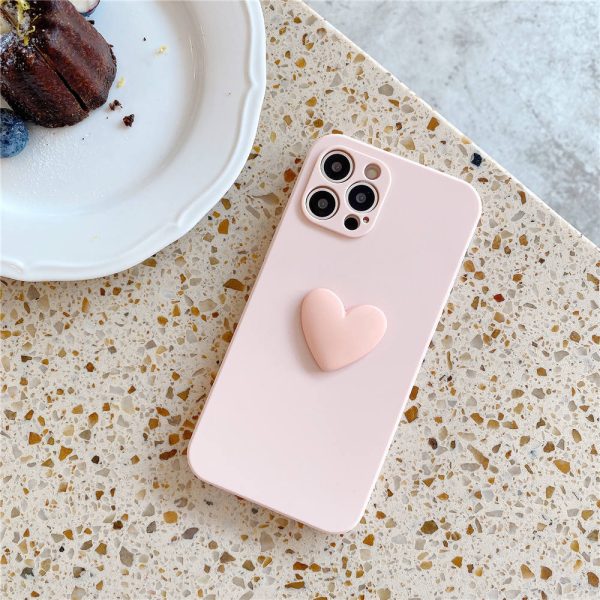 Matte Silicone Big Love Heart Phone Case for iPhone Online Sale