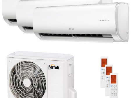 Ferroli Giada trial split air conditioner 9000+9000+9000 BTU inverter A+ wifi outdoor unit 7.9 kW For Discount