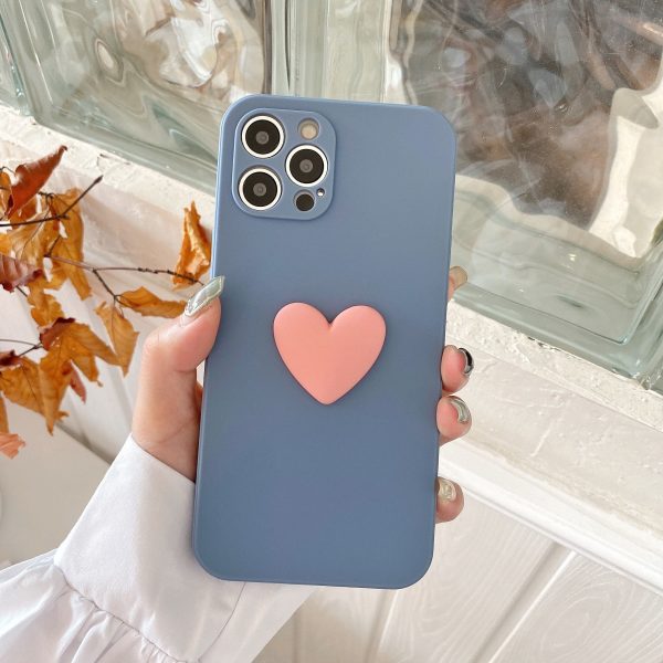 Matte Silicone Big Love Heart Phone Case for iPhone Online Sale