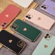 Full Lens Protection Plated Heart Phone Case For iPhone Online now