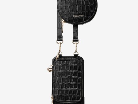 Crocodile Craft Set- Detachable Wireless Charging Crossbody Wallet Phone Case Round Pouch Set Online Hot Sale