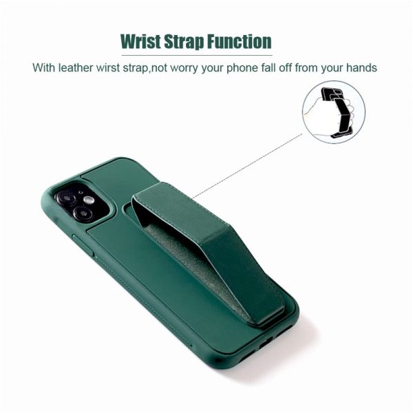 Leather Wrist Strap Case With Stand For iPhone Supply