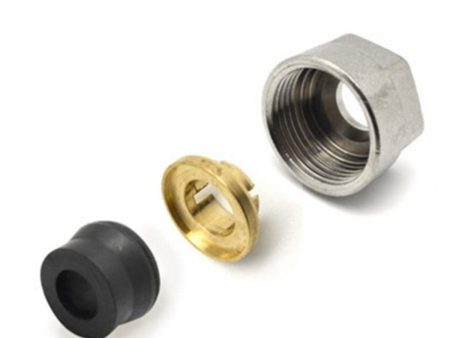 Chrome-plated rubber lockshield valve fitting for 16x2 copper pipe for Ercos lockshield valves Supply