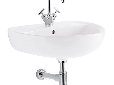 Geberit Colibrì 65 cm single hole wall-mounted washbasin in glossy white Online