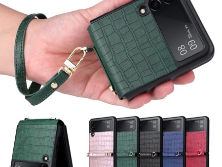 Leather Hand Strap Anti-fall Phone Case for Samsung Galaxy Z Flip Series Cheap