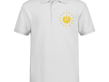 El Salvador Gold Embroidery Shield White Polo Shirt - Unisex Hot on Sale