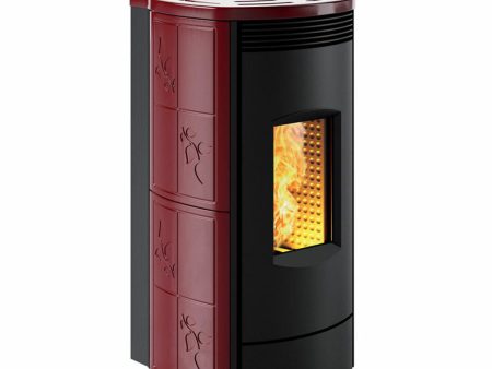 Caminetti Montegrappa Alpina M MW24 pellet stove 19.7 kW Idro Polished Bordeaux Hot on Sale