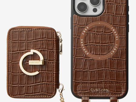 Crocodile Design Set- Detachable Wireless Charging E-stand Wallet Phone Case Online Sale