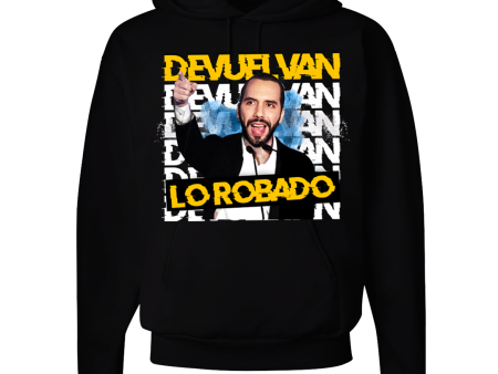 Nayib Bukele Black Hoodie “Devuelvan Lo Robado” El Salvador - Unisex Discount