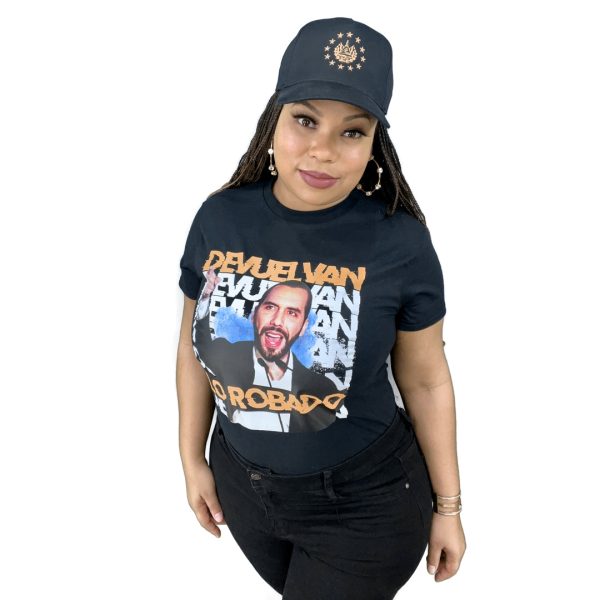 Nayib Bukele Black T-shirt  “Devuelvan Lo Robado”  El Salvador Sale