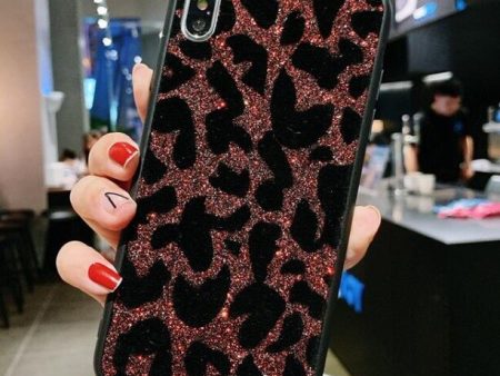 Red Glitter Leopard Phone Case For Samsung Online Sale