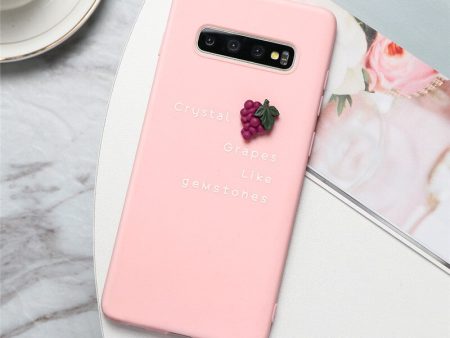 3D Fruit Grapes Phone Case in Pink Hot on Sale