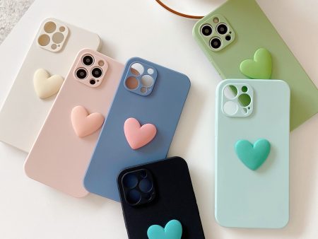 Matte Silicone Big Love Heart Phone Case for iPhone Online Sale