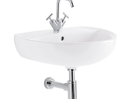 Geberit Colibrì 60 cm single hole wall-hung washbasin in glossy white Online Sale