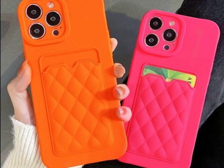 Fashion Candy Colour Card Holder Phone Case For iPhone Sale