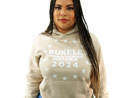 Nayib Bukele 2024 Reelection Beige Hoodie El Salvador - Unisex Online Hot Sale