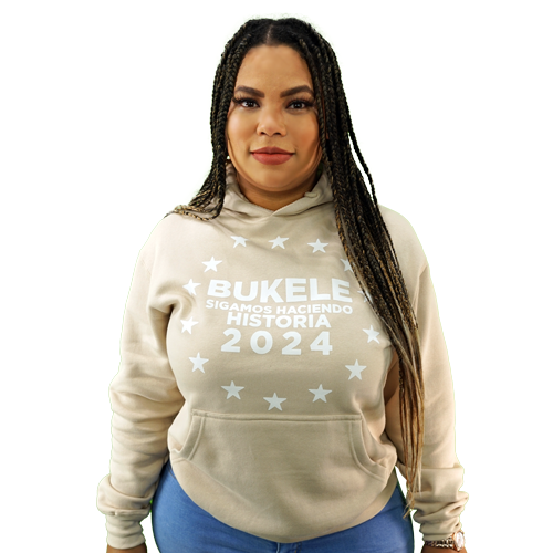 Nayib Bukele 2024 Reelection Beige Hoodie El Salvador - Unisex Online Hot Sale