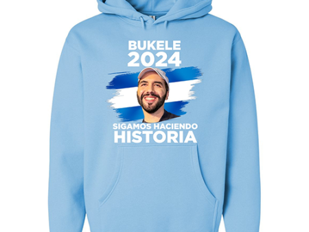 Nayib Bukele President 2024 Reelection Light Blue Hoodie El Salvador - Unisex For Cheap