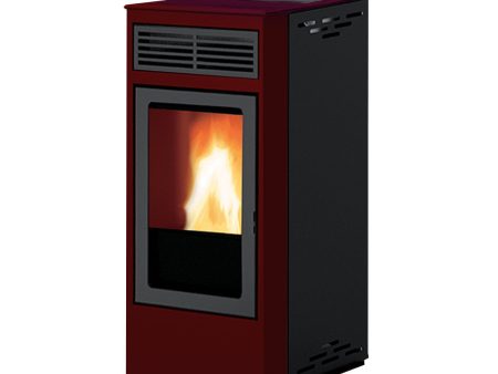 Italiana Camini pellet stove Yulia 7 kW with burgundy air Online