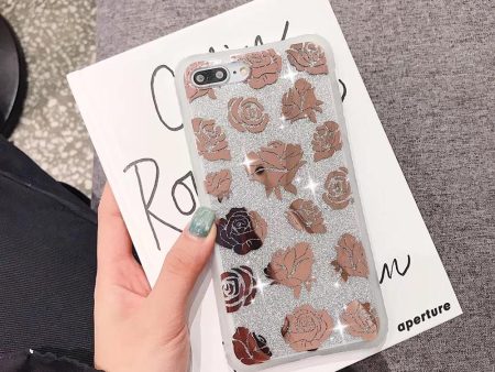 Floral Mirrored Phone Case on Sale