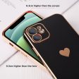 Full Lens Protection Plated Heart Phone Case For iPhone Online now