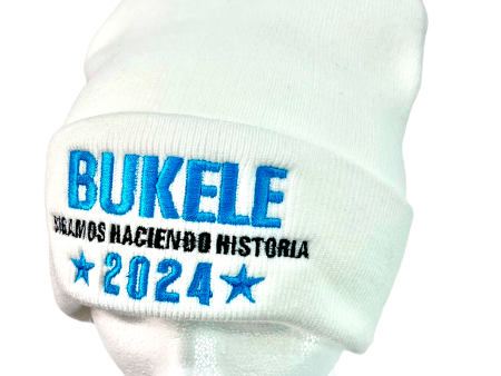 Nayib Bukele “Sigamos Haciendo Historia” White Beanie- Unisex Sale